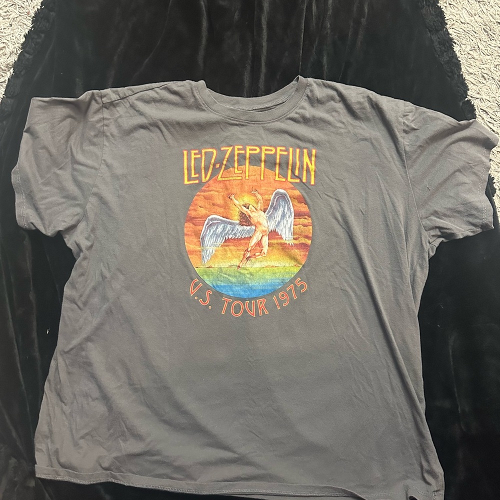 Led Zeppelin U.S. Tour 1975 Gray T-Shirt